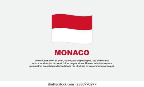 Plantilla de diseño de fondo de resumen de bandera de Mónaco. Cartel del Día de la Independencia de Mónaco, Ilustración de vectores de medios sociales. Antecedentes de Mónaco