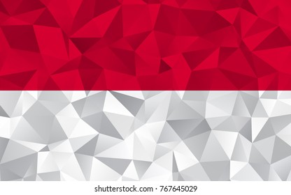 Monaco flag. Abstract Polygon Geometric Shape Background. Vector eps10.