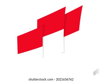 Monaco flag in an abstract ripped design. Modern design of the Monaco flag. Vector icon.