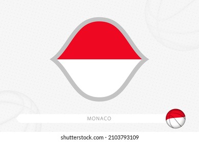 Monaco flag for basketball competition on gray basketball background. Sports vector illustration.
