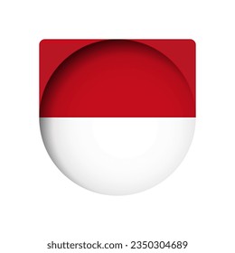 Monaco flag - behind the cut circle paper hole with inner shadow.