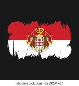 Monaco Flag Brush Strokes Vector