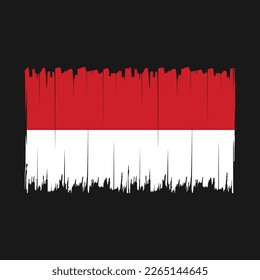 Monaco Flag Brush Vector Illustration