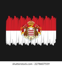 Monaco Flag Brush Vector Illustration
