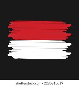 Monaco Flag Brush Vector Illustration