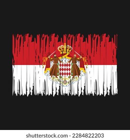 Monaco Flag Brush Vector Illustration