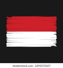 Monaco Flag Brush Vector Illustration