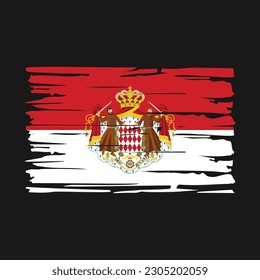 Monaco Flag-Vektorgrafik mit Pinselstrich
