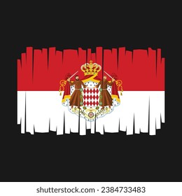 Monaco Flag-Vektorgrafik mit Pinselstrich