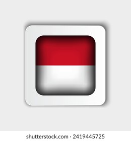 Monaco Flag Button Flat Design