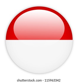 Monaco flag button on white