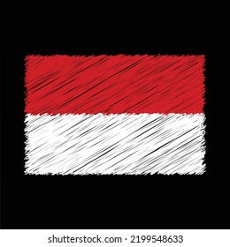 Monaco flag with chalk effect vector graphics