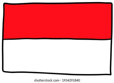 Monaco flag Doodle Hand drawing sketch simple vector illustration 