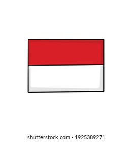 Bandera de Mónaco en el vector aislado de estilo de dibujo. Ilustración de objeto dibujada a mano para su presentación, materiales didácticos u otros.