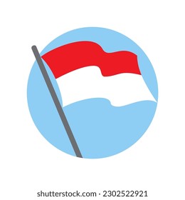 Monaco flag flying waving. Vector image