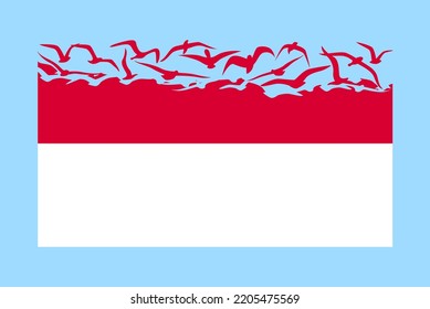 Monaco flag with freedom concept, independent country idea, Monaco flag transforming into flying birds vector, sovereignty metaphor, flat design