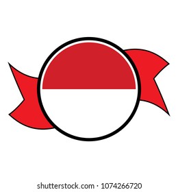 Monaco flag in glossy round button of icon. flag logo of Monaco emblem isolated on white background, Monaco national concept sign, Vector illustration.