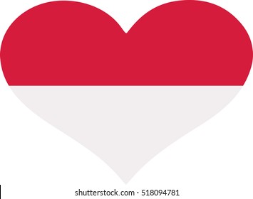 Monaco flag heart