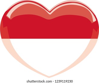 Monaco flag in a heart shape, sticker, vector, heart shape flag, celebration, language, Monaco, flags of world, language course, glossy, country, national, signs and symbols, love, Monaco map, eps 10