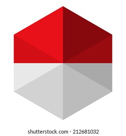 Monaco Flag Hexagon Flat Icon Button