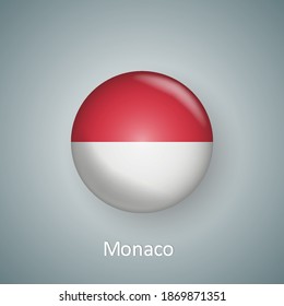 Monaco Flaggensymbol 3er Farbverlauf einzeln