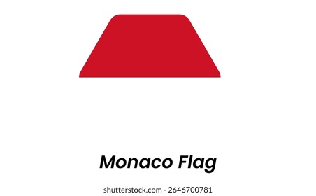Icono de la bandera de Mónaco con simples rayas rojas y blancas Horizontales en un estilo de Vector plano limpio.