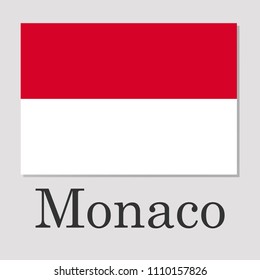 Monaco flag isolated on grey background