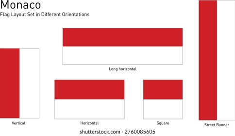 Monaco Flag Layout Set in Different Orientations