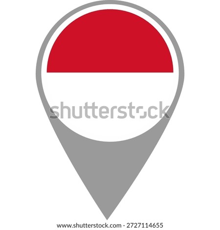 Monaco flag location pin, Monaco flag on location pin, Monaco map pointer in high quality