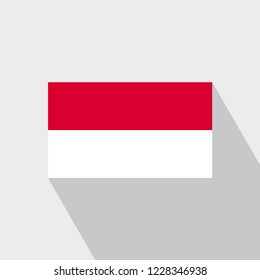 Monaco flag Long Shadow design vector