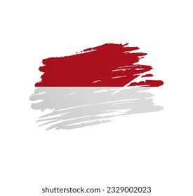 Monaco flag - nation vector country flag trextured in grunge scratchy brush stroke.