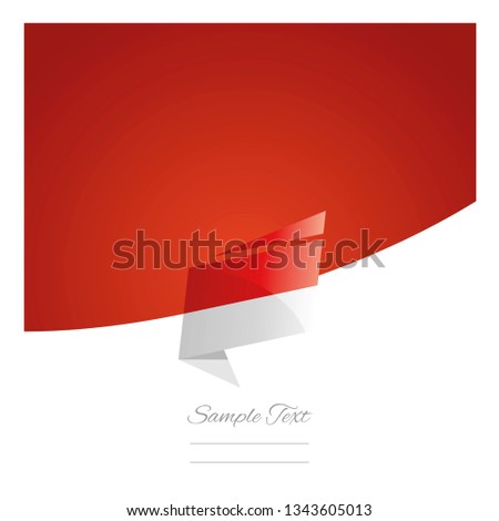 Monaco flag New abstract origami red background banner vector