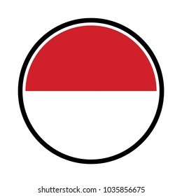 Monaco flag, official colors and proportion correctly. National Monegasque flag. Raster illustration. Simple vector button flag - Monaco.