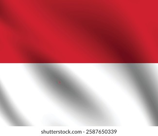 Monaco flag official colors and proportion digital vector illustration. Waving flag.