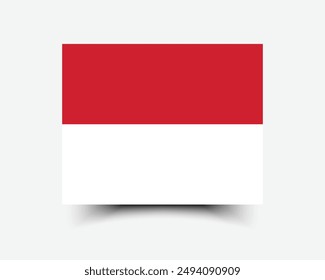 Monaco flag. Flag of Monaco. The official ratio. Flag icon. Standard color. Standard size. A rectangular flag. Computer illustration. Digital illustration. Vector illustration.