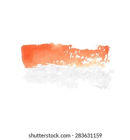 Monaco flag painted by brush hand paints. Art flag. Watercolor flag Monaco. Monegasque art flag.
