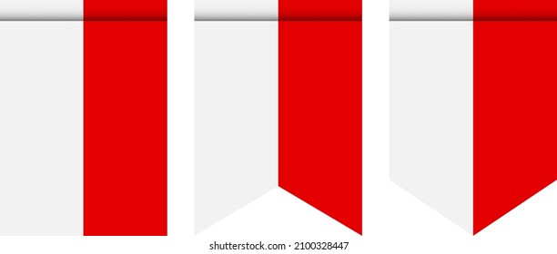 Monaco flag or pennant isolated on white background. Pennant flag icon.