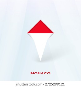 Ícone de Pino de Bandeira de Mônaco com Design Geométrico. Ilustração vetorial.