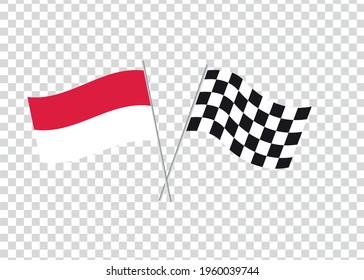 Monaco flag and racing flag. Graphics and design.