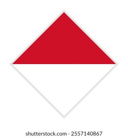 monaco flag - rhombus shape icon on white background	