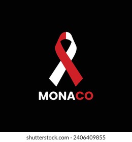 Monaco flag ribbon design vector