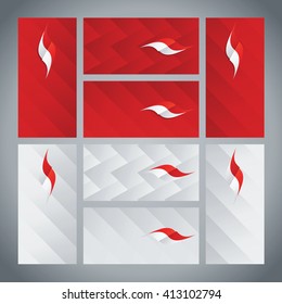 Monaco flag ribbon logo abstract card cover background