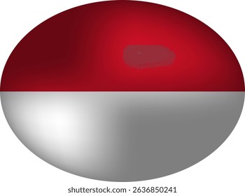 Monaco flag sphere shape - 3D Oval Monacan National Flag sign symbol