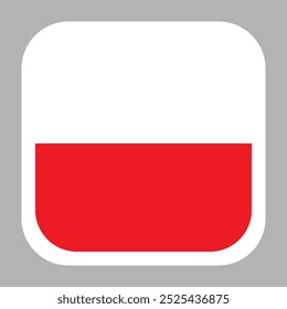 Monaco flag square flat vector with rounded corners and white border, vector illustration