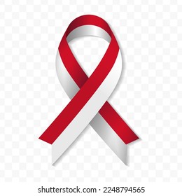 Monaco flag stripe ribbon vector illustration on a transparent background vector image (PNG).