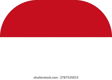 Monaco flag symbolizing national pride, identity, heritage, patriotism and authority. Vector flag in flat oval design