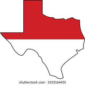 Monaco Flag Texas Silhouette State Outline Vector