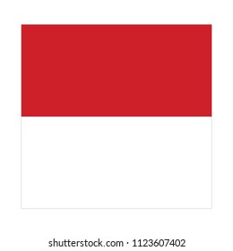 Monaco Flag Vector Square Icon - Illustration, Flag of Monaco. Abstract concept, icon, square, button. Raster illustration on white background.