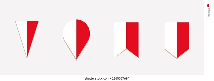 Monaco flag in vertical design, vector illustration.