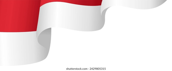 Monaco flag wave isolated on png or transparent background vector illustration.